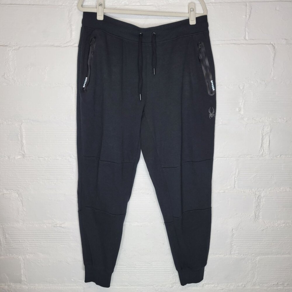 Spyder Men's XL Jogger Sweatpants Proweb Black Pull On Drawstring Zipper Pockets